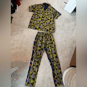 Lisa Folawiyo Vibrant Yellow and Blue African Pattern Set